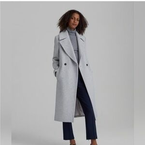 Club Monaco Daylina Long Wool Coat Heather Gray Size Small